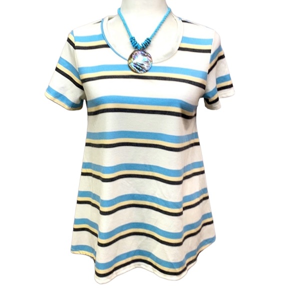 Lime N Chili Waffle Knit Striped Blouse - Picture 1 of 5